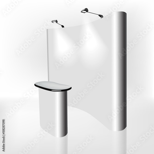 Trade exhibition stand, Exhibition Stand round, 3D rendering 