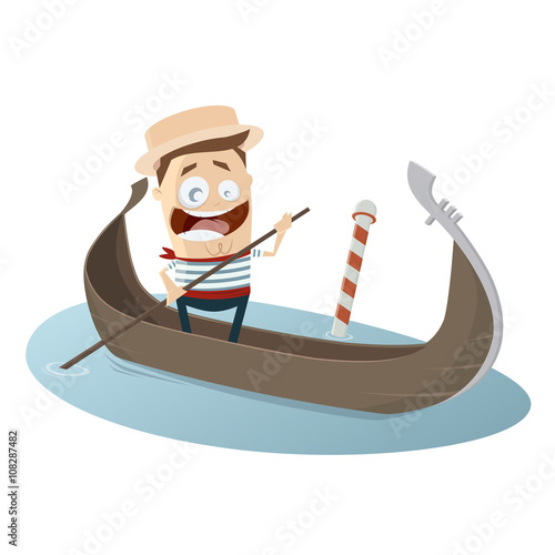 venetian gondolier cartoon clipart