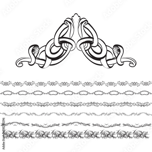 decorative elements in vintage style for decoration layout, fram