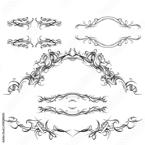 decorative elements in vintage style for decoration layout, fram
