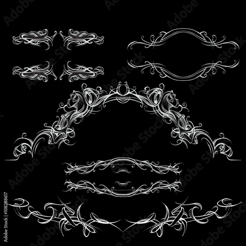 decorative elements in vintage style for decoration layout, fram