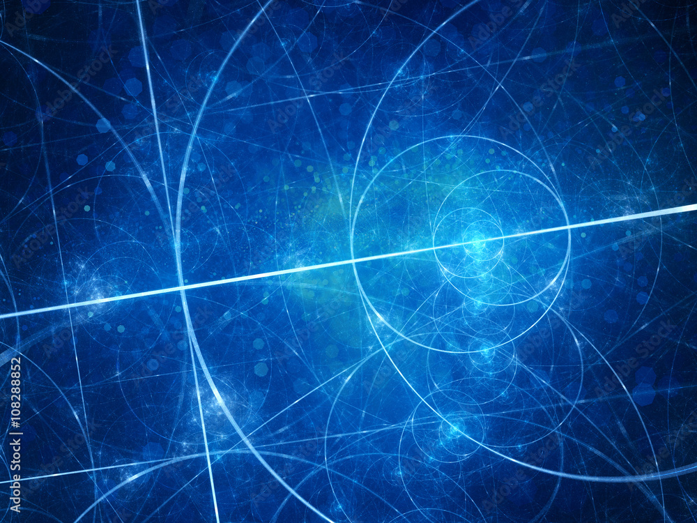 Obraz premium Niebieskie świecące koła Euklidesa