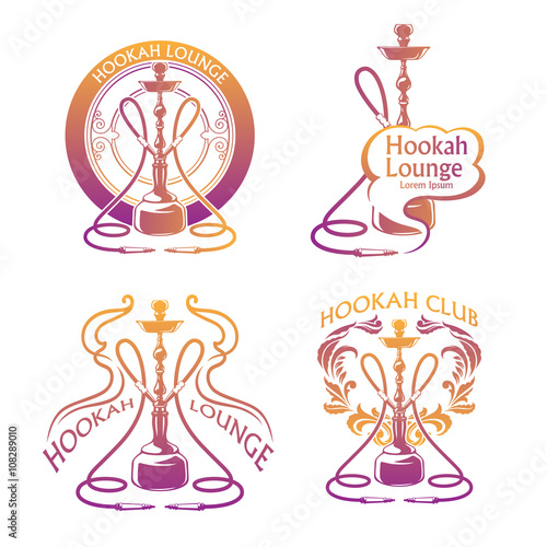 Hookah labels set