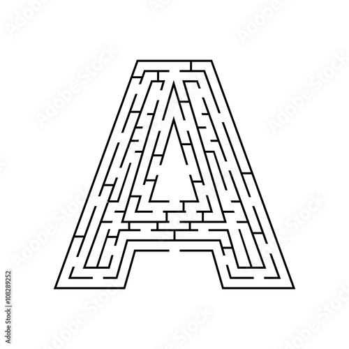 Puzzle game for kids maze letter A