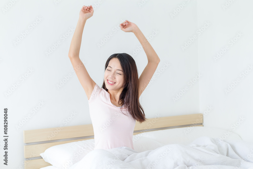 Woman wake up at morning Woman wake up at morning