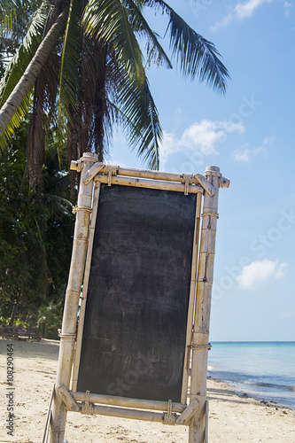 Empty signboard on the beach