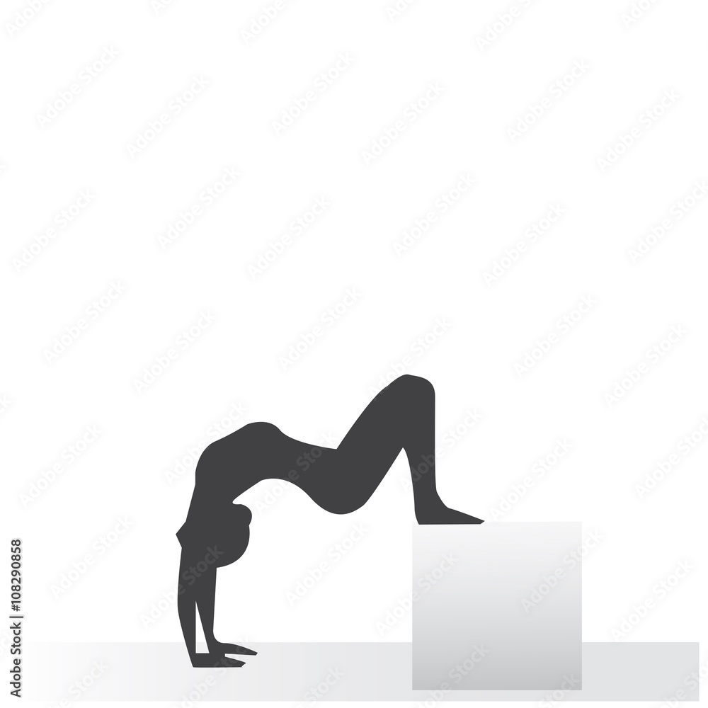 Woman in yoga position. Silhouette. Woman in yoga position. Silhouette.