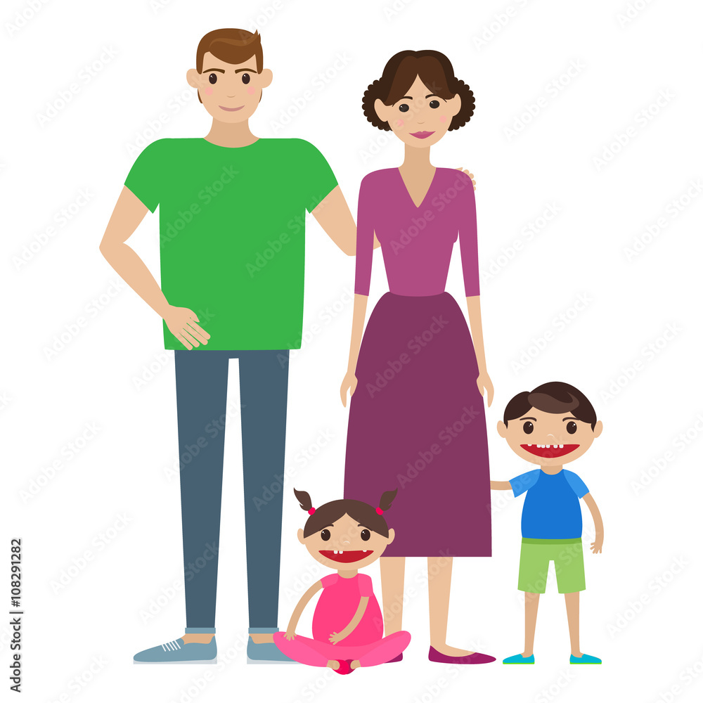 family with two kids