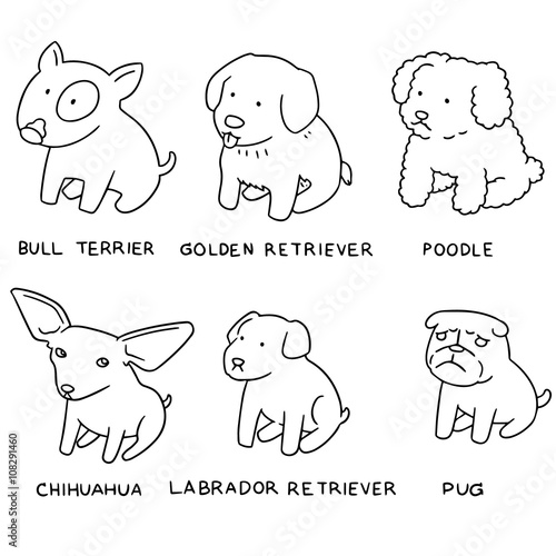 vector set of dog