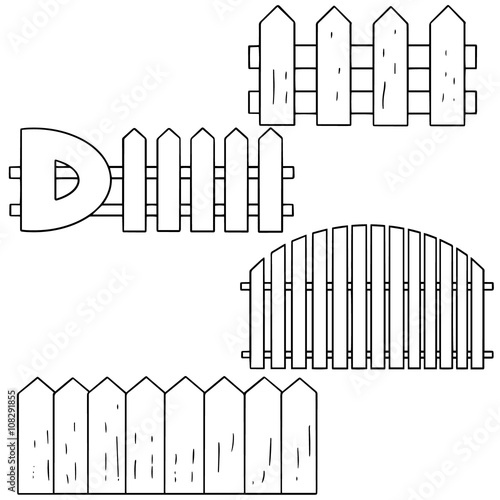 vector set of fence