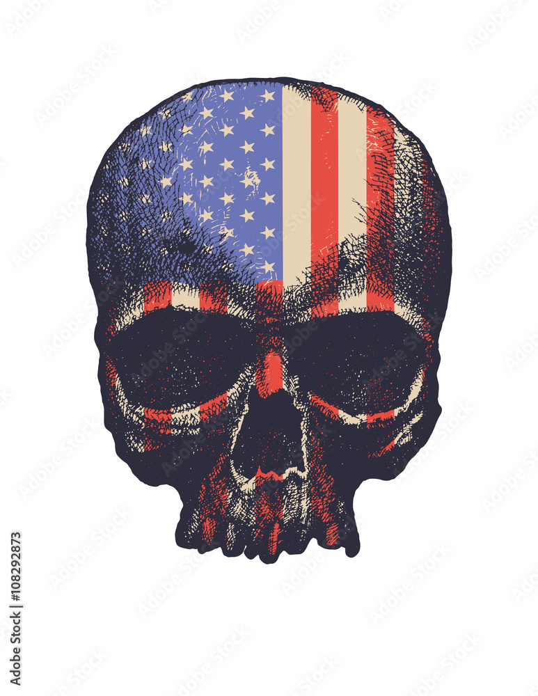 Black and white human skull Stock Vector | Adobe Stock