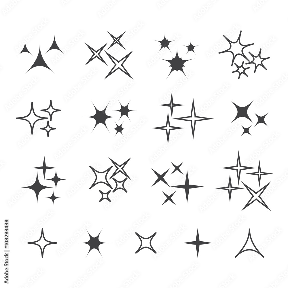 Black sparkles, glowing light effect stars and bursts vector set. Bright firework, decoration twinkle, shiny flash Black sparkles, glowing light effect stars and bursts vector set. Bright firework, decoration twinkle, shiny flash