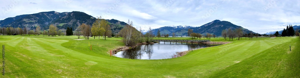 Golf resort with mountains