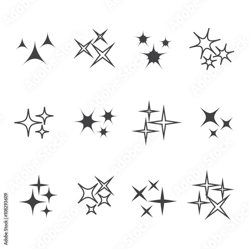 Vector sparkles icon set. Star element  light and bright vector illustration