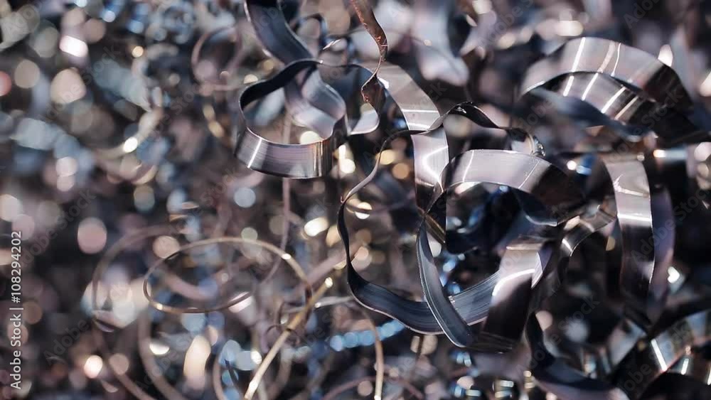 The metal shaves coming from the milling of the metal pipes