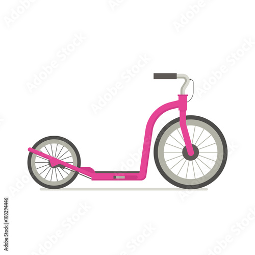 Girl Kick Scooter Vector Illustratiom