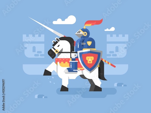 Knight on horseback character