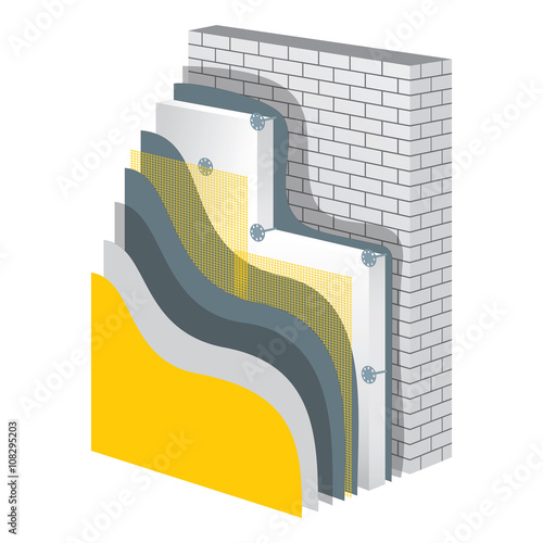 Thermal Insulation. Polystyrene Isolation Vector Illustration