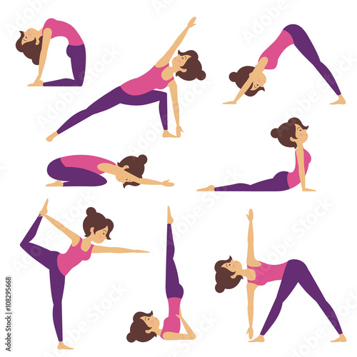 Vector Illustration of Yoga Poses
