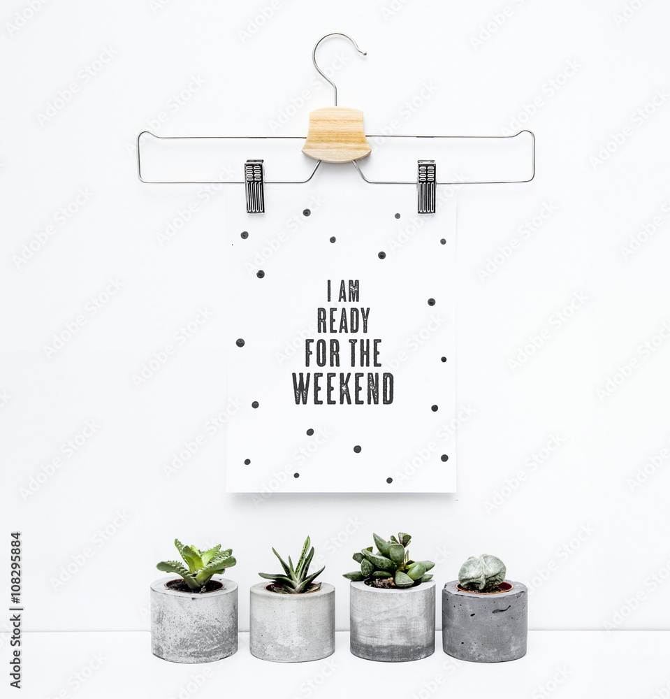 Scandinavian hipster interior wall design. Motivational poster Stock