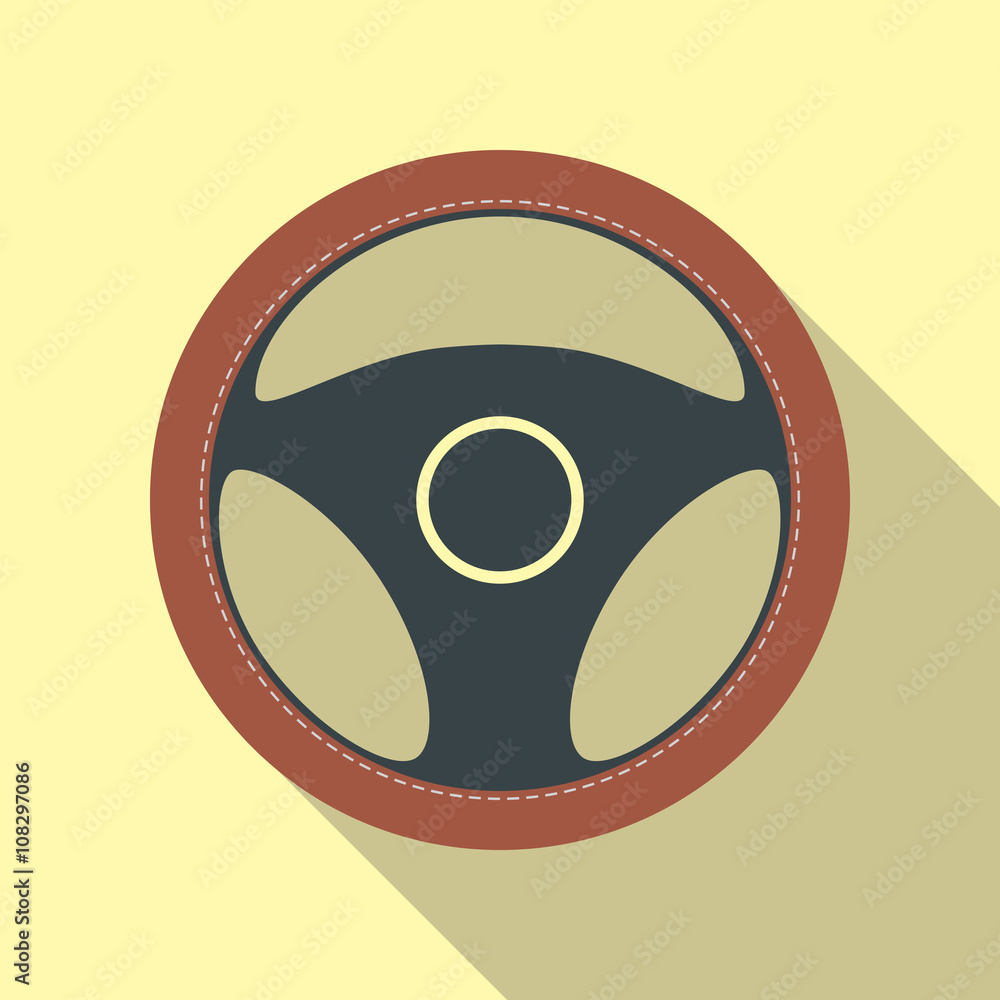 Car Steering Wheel Icon Flat Symbol Car Steering Wheel Icon Flat Symbol