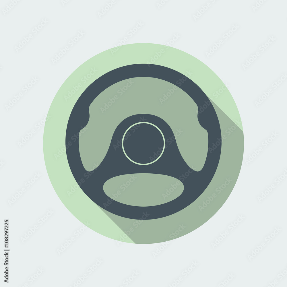 Car Steering Wheel Icon Flat Symbol Car Steering Wheel Icon Flat Symbol