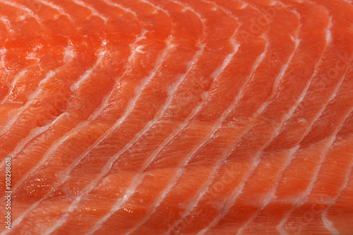 texture of the meat of salmon is filmed close up