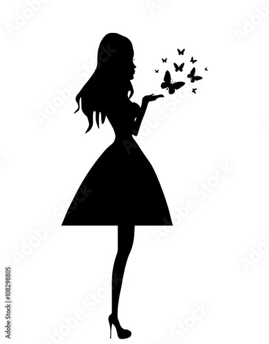 Pretty girl with butterflies