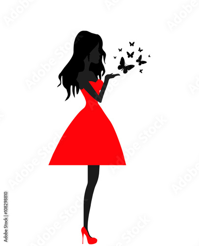 Pretty girl with butterflies