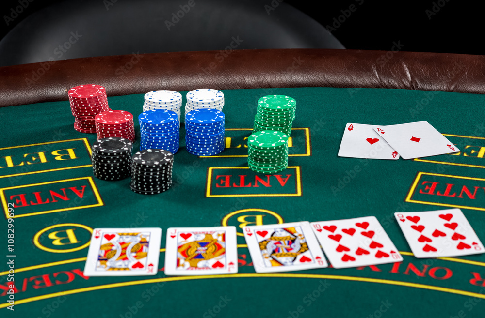 Fototapeta premium Poker play. Chips and cards