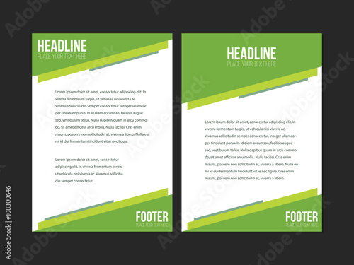 Green and white Leaflet Brochure Flyer template A4 size design, book cover layout design, Set abstract presentation templates.