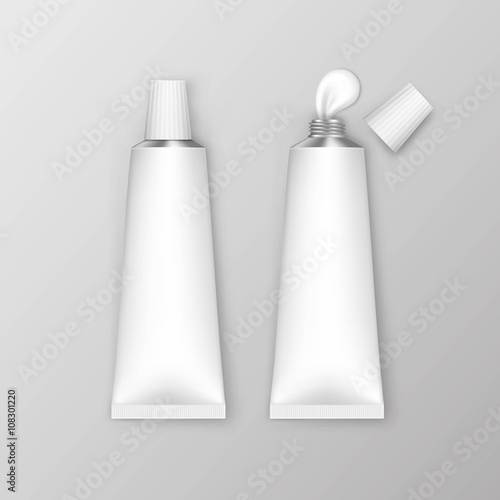 Vector Blank White Tubes Isolated on Background