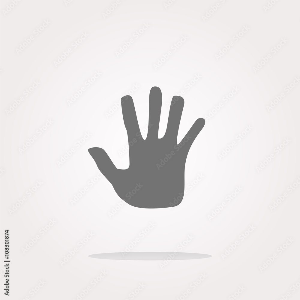 vector hand icon on web button. Web Icon Art. Graphic Icon Drawing