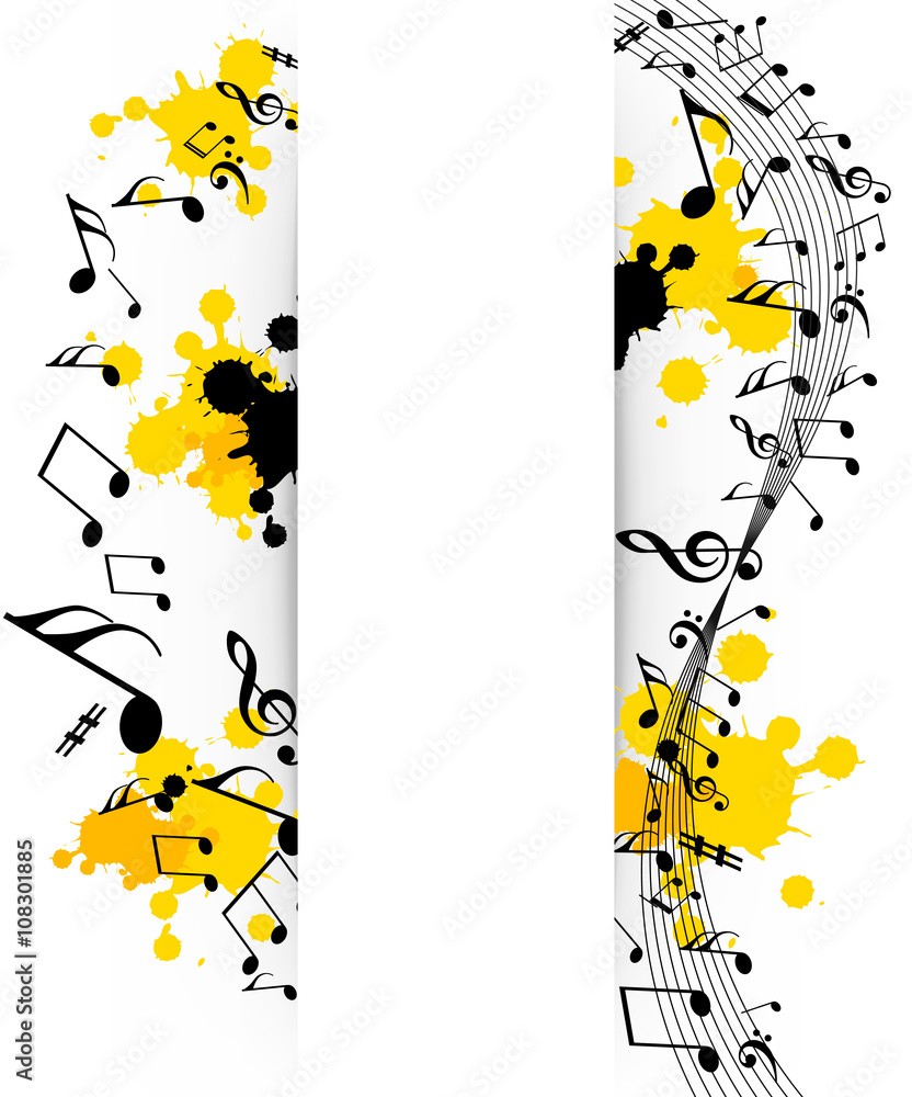 Naklejka premium Abstract musical background with notes