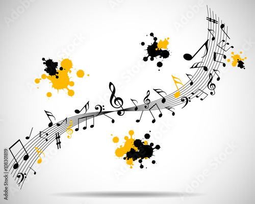Abstract musical background with notes