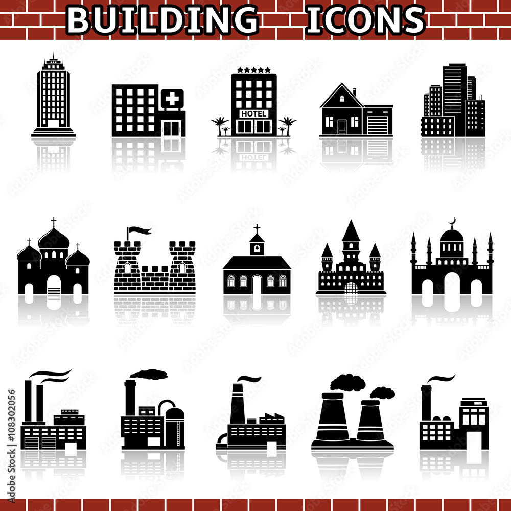 Fototapeta premium Building icon set