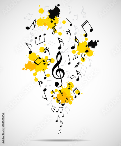 Abstract musical background with notes