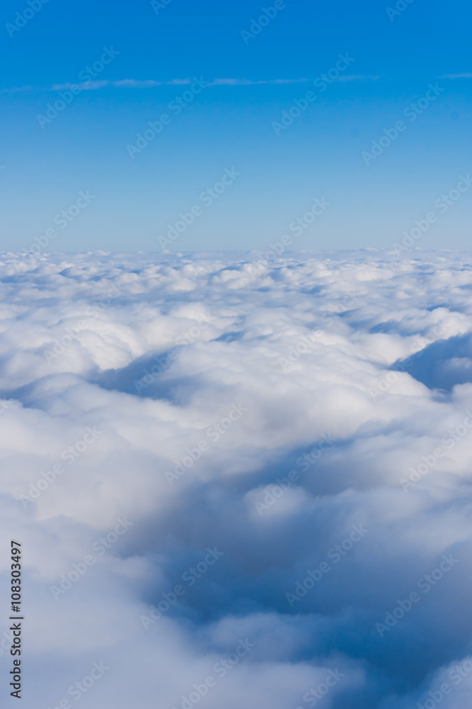 Clouds. view from the window of an airplane. cloudscape scenery