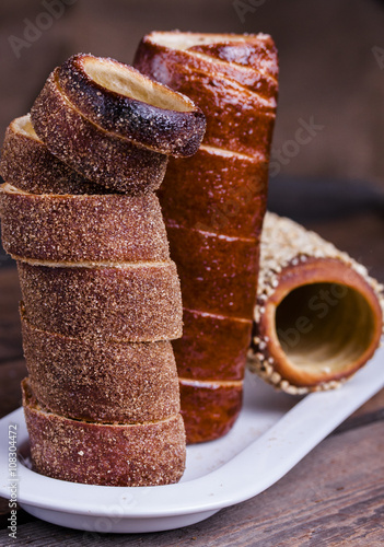 Hungarian a round loaf with the cinnamon photo