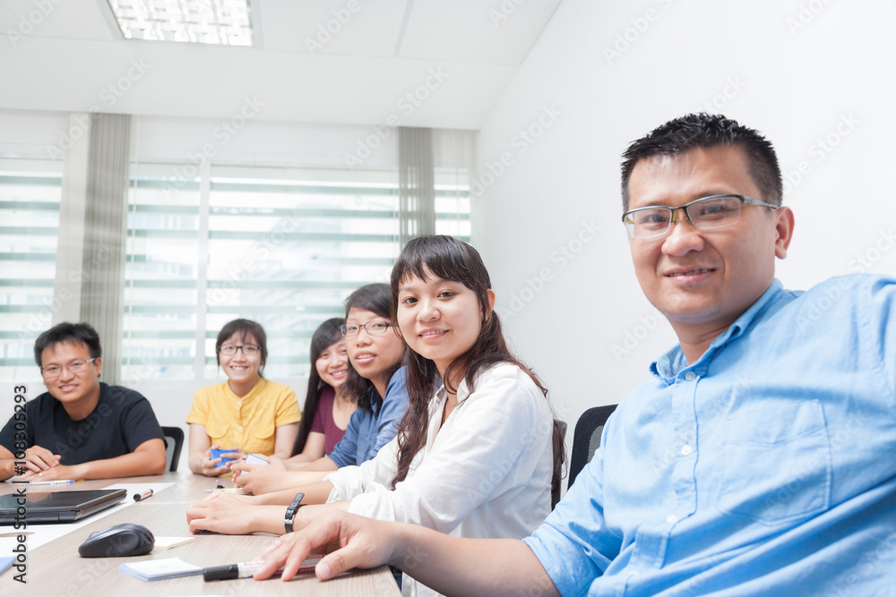 Asian business people team happy smile man face Asian business people team happy smile man face