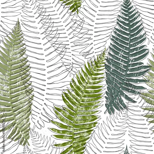 Tapety Paprociowe bezszwowe tło.
