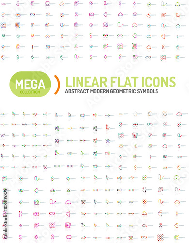 Thin line abstract logo mega collection