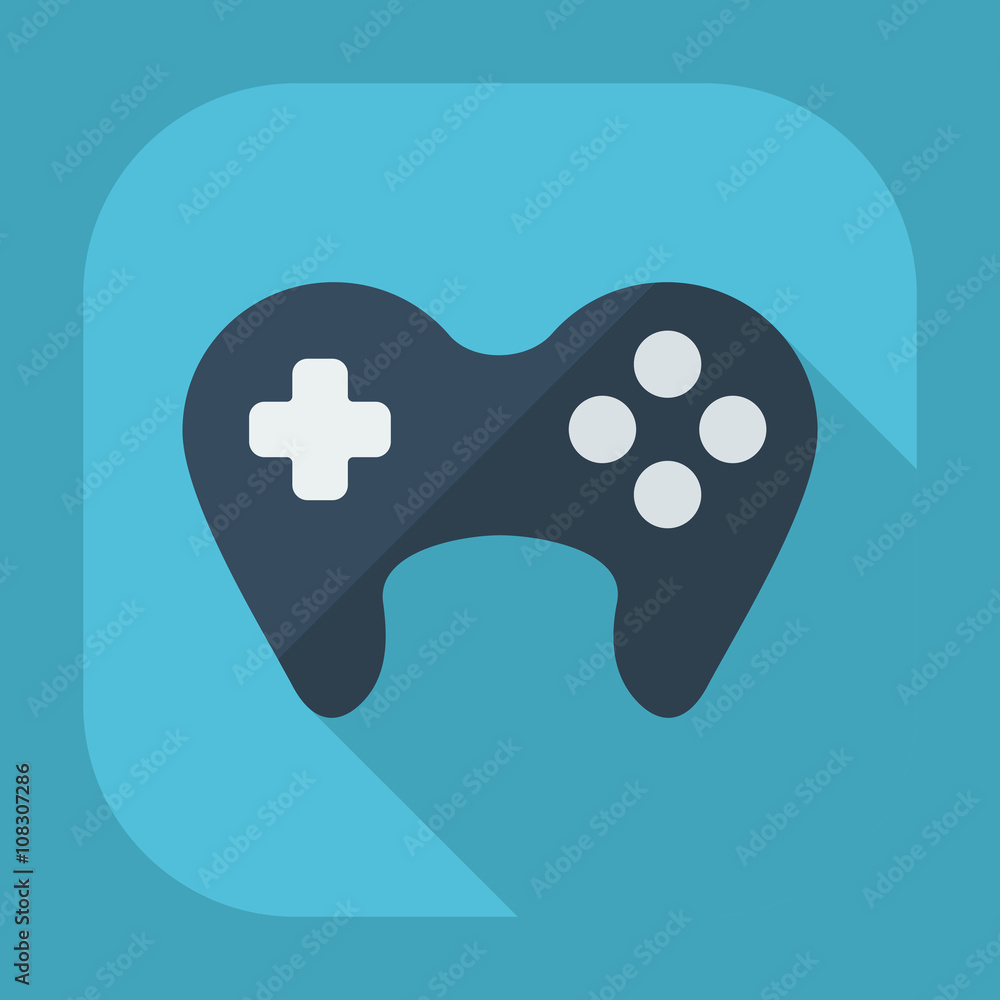 Flat modern design with shadow computer joystick Flat modern design with shadow computer joystick