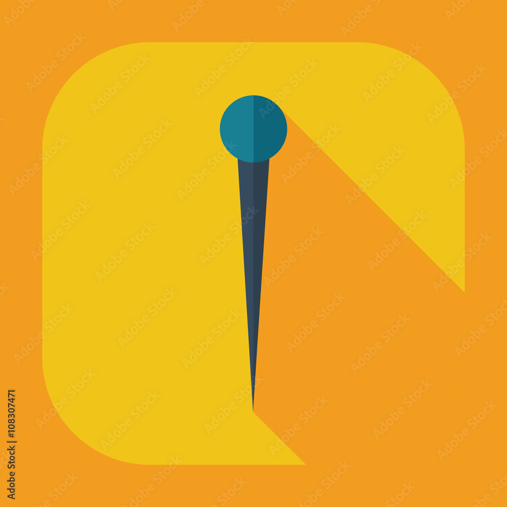 Flat modern design with shadow icons needle Flat modern design with shadow icons needle