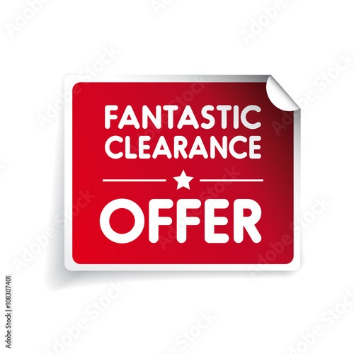 Fantastic clearance offer label vector