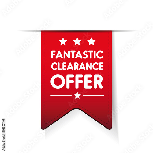 Fantastic clearance offer ribbon vector