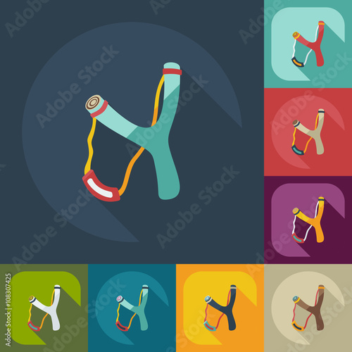 Flat modern design with shadow  Icon slingshot