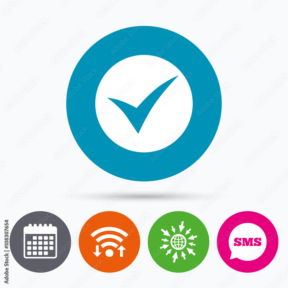 Check sign icon. Yes symbol. Check sign icon. Yes symbol.