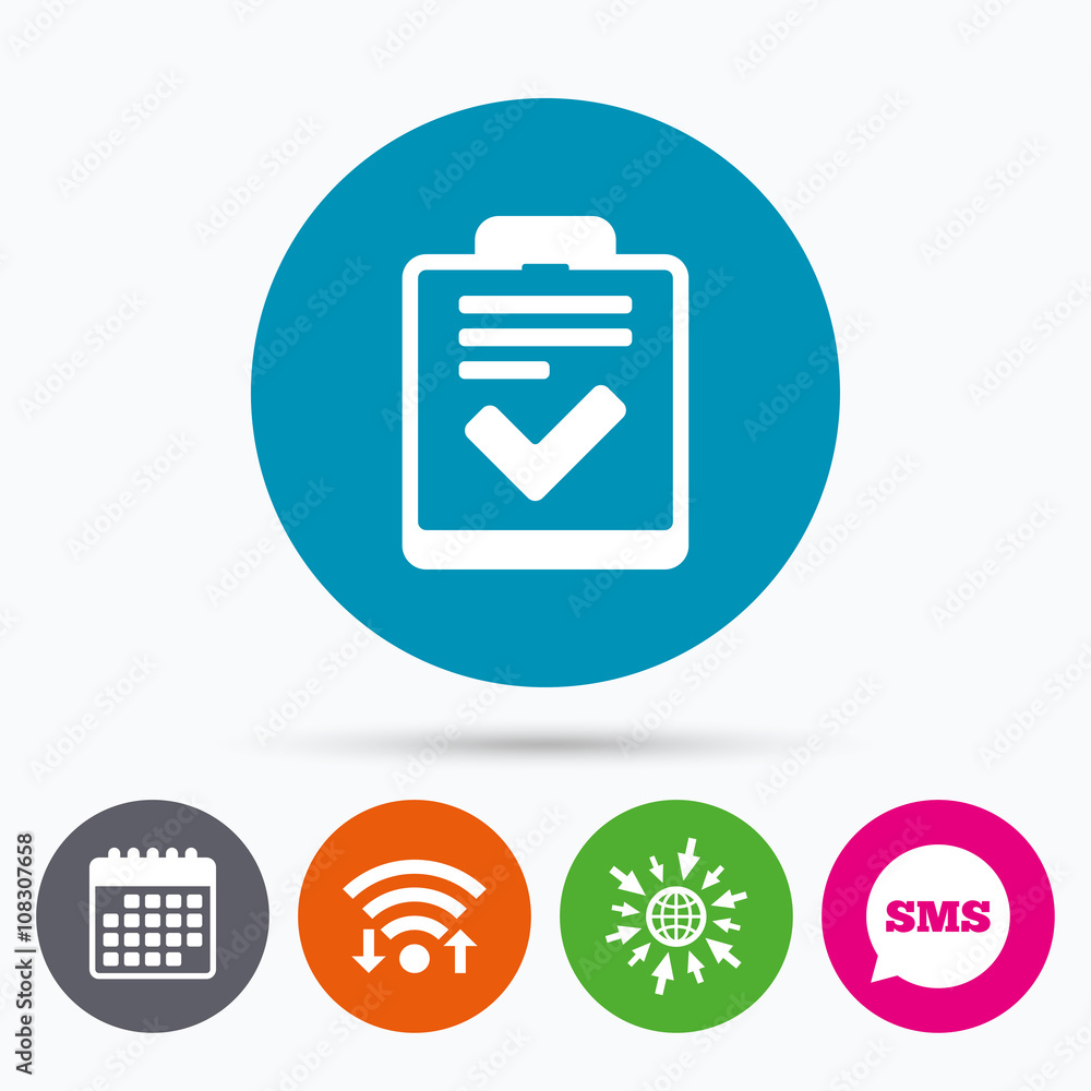 Checklist sign icon. Control list symbol. Checklist sign icon. Control list symbol.