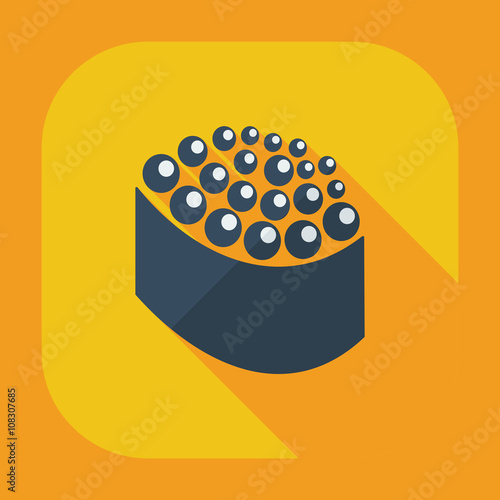 Flat modern design with shadow icons Japanese sushi
